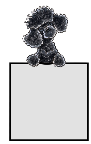 Black Poodle Scrapbook or Journal Photo Frame