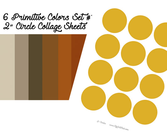 DIY Collage Sheets Backgrounds Primitive Set #1 - 6 Sheets 6 Prim Colors Bundle