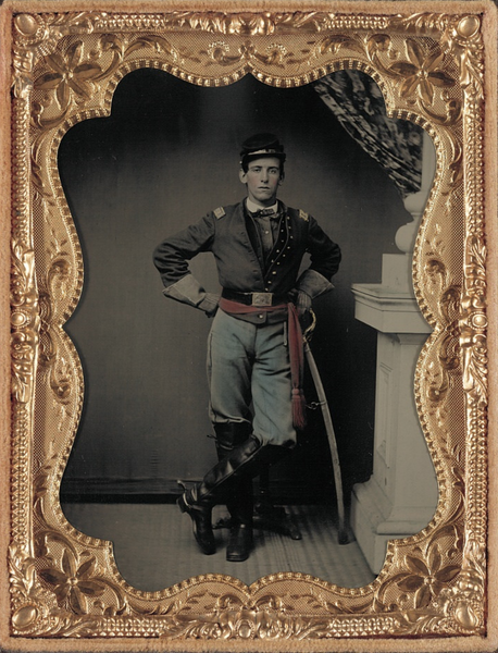 Civil War Tin Frames with Antique Photos - Soldiers of the Civil War