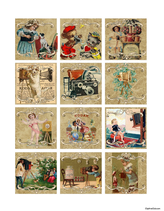 The Vintage Camera - Collage Sheet #1