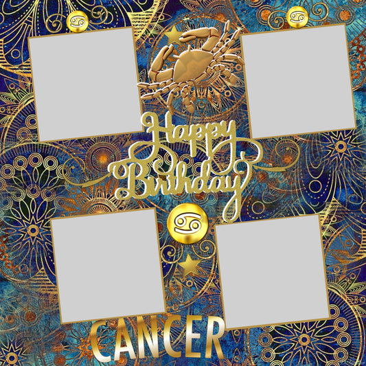 Cancer 12x12 Scrapbook Page Printable - Add your Photos