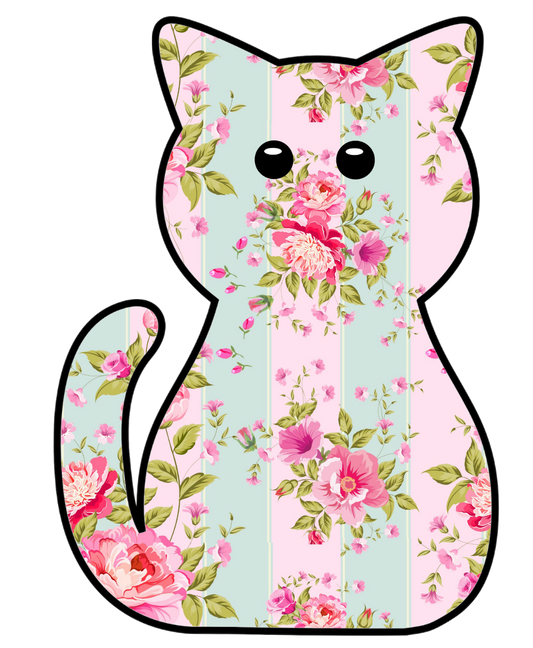 Deb's Shabby Chic Pink Rose Cat