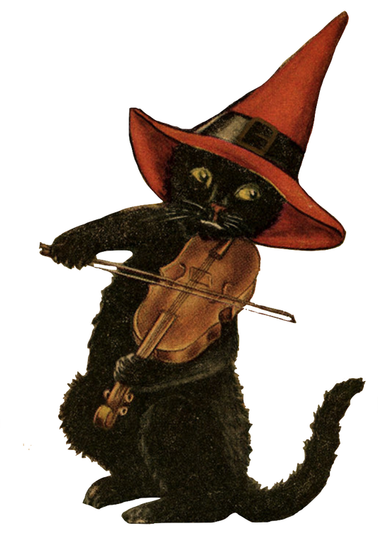 Halloween Cat Playing The Violin