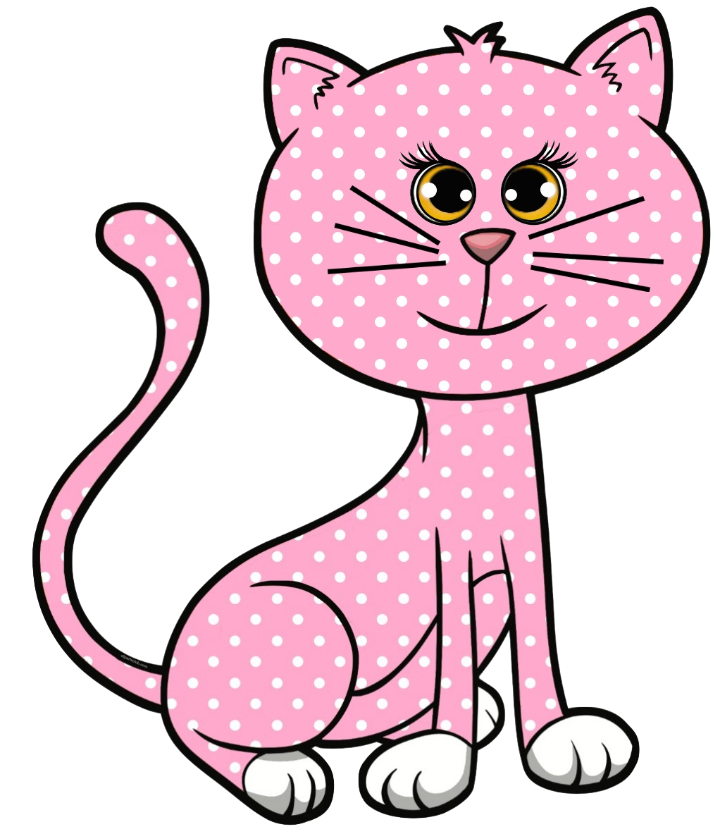 Pink Polkadot Kitty Cat PNG Clip Art Image – Moms Craft Club