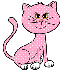 Pink Polkadot Kitty Cat PNG  Clip Art Image