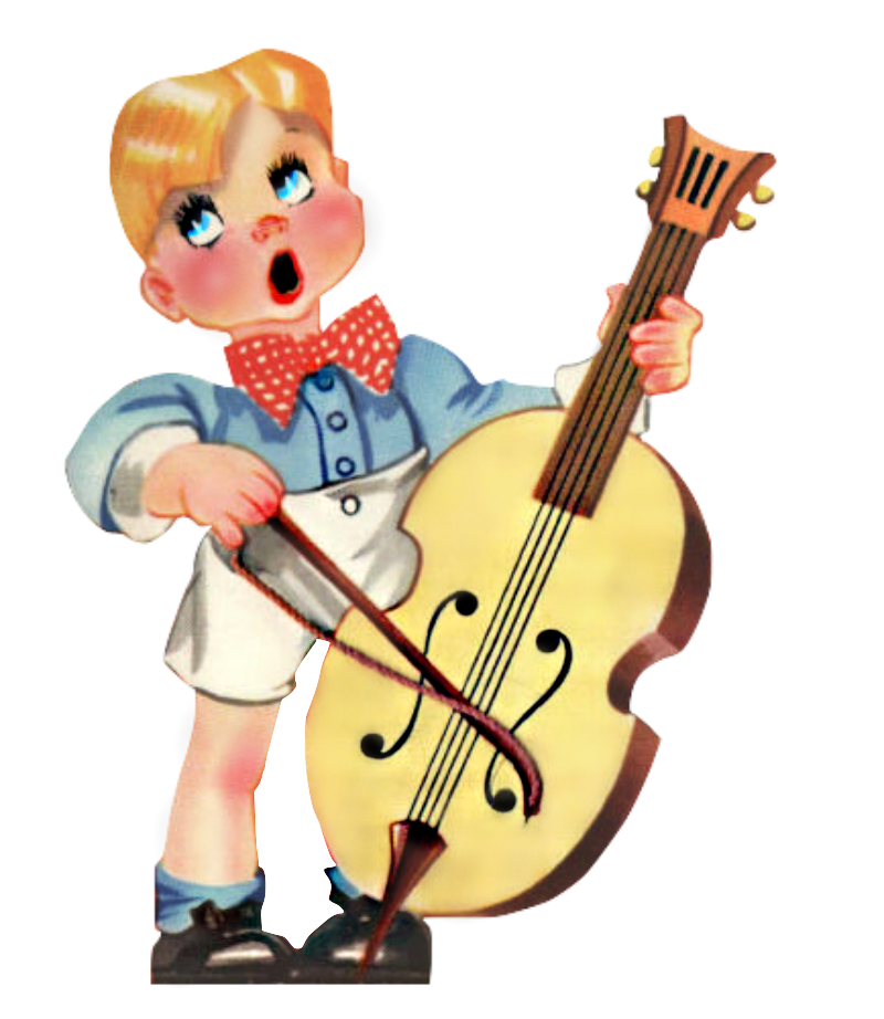 Cello Boy - Vintage Cute Little Boy