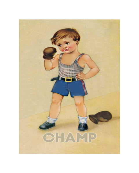 Champ #2 - The Little Boxer Boy Print 8x11 ready to frame!