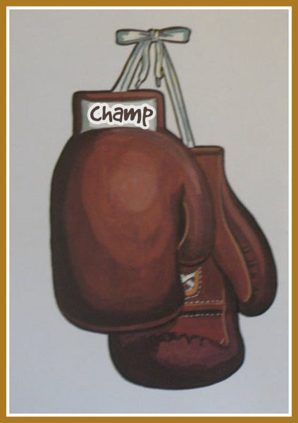 Champ Boxing Gloves Vintage Postcard