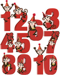 Monkey Numbers Printable Set