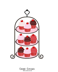 Cherry Cupcakes Clip Art Png & Printable