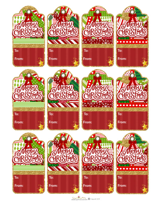 Merry Christmas - Christmas Bits  Gift Tags