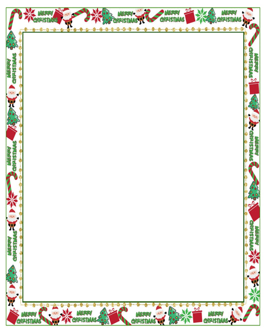 Christmas Background or Scrapbook Page 8x10 or Letterhead Paper