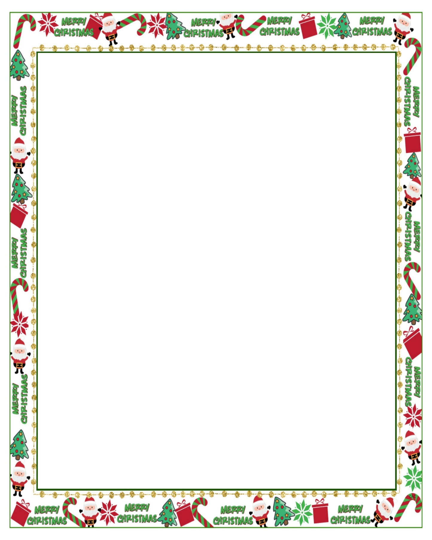 Christmas Border 8x10 Transparent Back