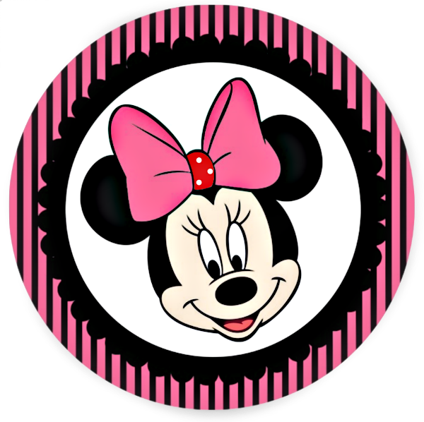 Minnie Mouse Circle Tag Label Party Decoration