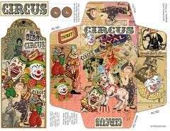Vintage Circus Tag or Bookmark, Circus Label & Envelope Set - Junk Journal