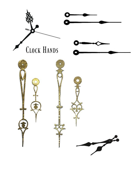 Clock Hands - Clock Parts & Hand Sets Gold & Black  - Clip Art