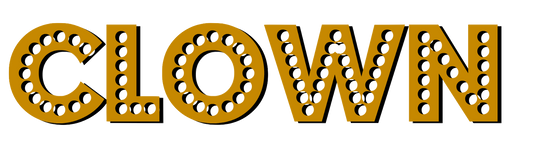 Clown Word in Gold Marquis Style