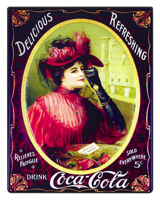 Coca-Cola Vintage Print 8X10 Beautiful Victorian Woman