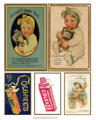 Colgate Vintage Postcards & Advertisements Collage Sheet Printable #2
