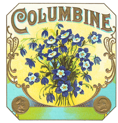 Columbine Vintage Gold & Floral Label