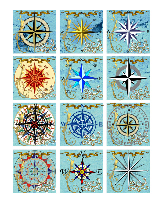 Compass Collage Sheet #2 Old World Design