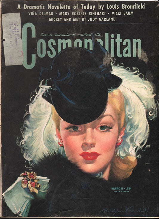 Beautiful Glamour Ephemera - Vintage Cosmopolitan - 1942 Magazine Cover