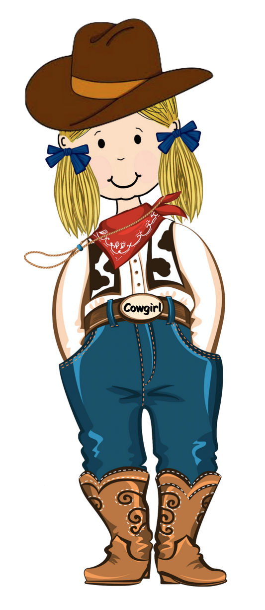 CUTEST COWGIRL - blonde pigtails