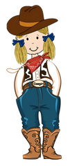 CUTEST COWGIRL - blonde pigtails