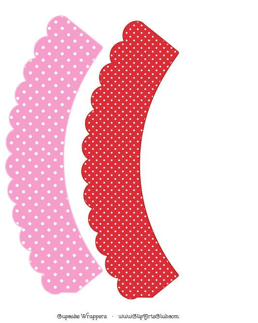 Red Polkadots & Pink Polkadots Cupcake Wrappers