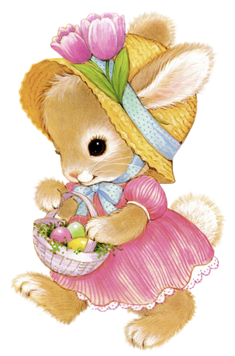 Easter Baby Bunny Dressed with Basket