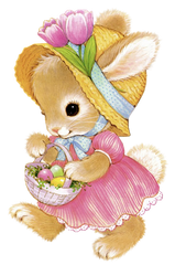 Easter Baby Bunny Dressed with Basket
