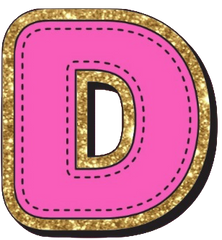 Bright Pink Alphabet trimmed in glittery gold Very Girly!