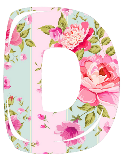 Letter D Beautiful Letter in Deb's Shabby Chic Pink Roses