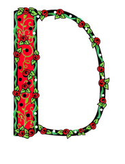 Debs Rose Alphabet Letter D - 12 different colors