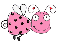 PINK Set - "Doodle Bug" set - Cute little bugs 7 colors - 3 poses