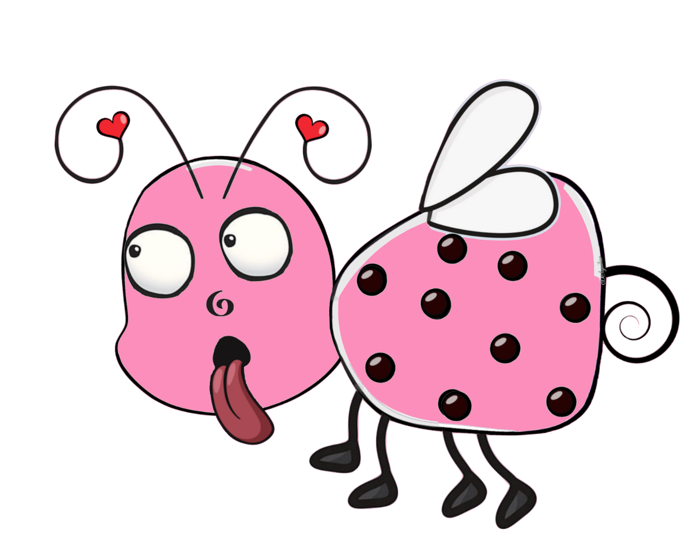 PINK Set - "Doodle Bug" set - Cute little bugs 7 colors - 3 poses