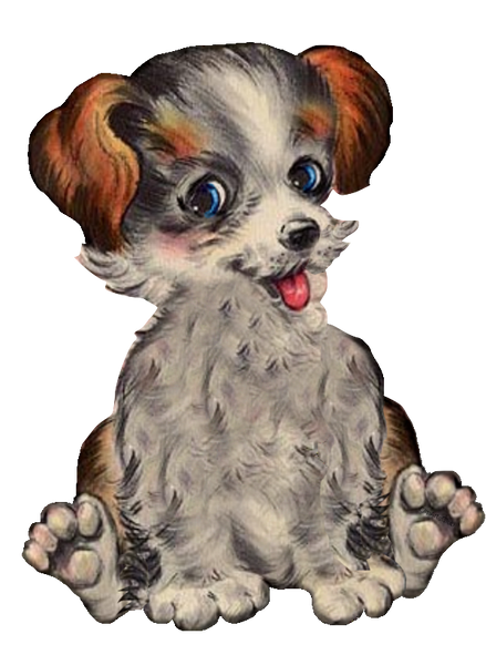 Puppy Dog vintage little dog clip art transparent image PNG
