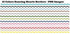 Dancing Heart Borders 13 Colors