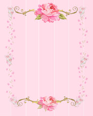 Beautiful Letterhead - Deb's Shabby Chic Pink Roses 8X10 Printable