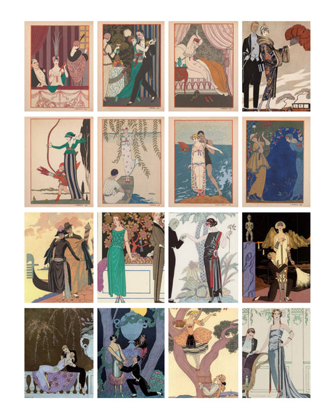 Beautiful Art Deco Vintage Ladies Collage Sheet #1