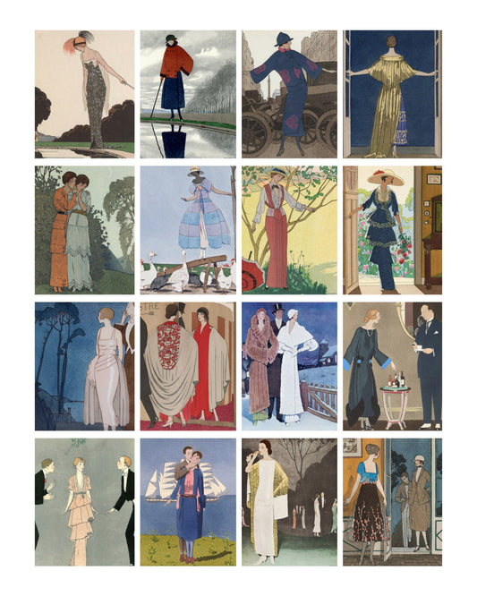Beautiful Art Deco Vintage Ladies Collage Sheet #3
