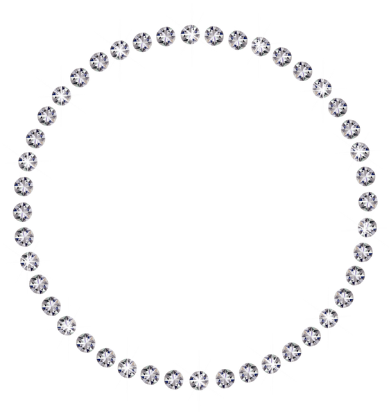 Diamond Bling Circle Border Transparent Back