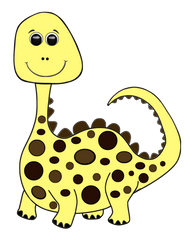 Dinosaur Yellow With Brown Polkadots