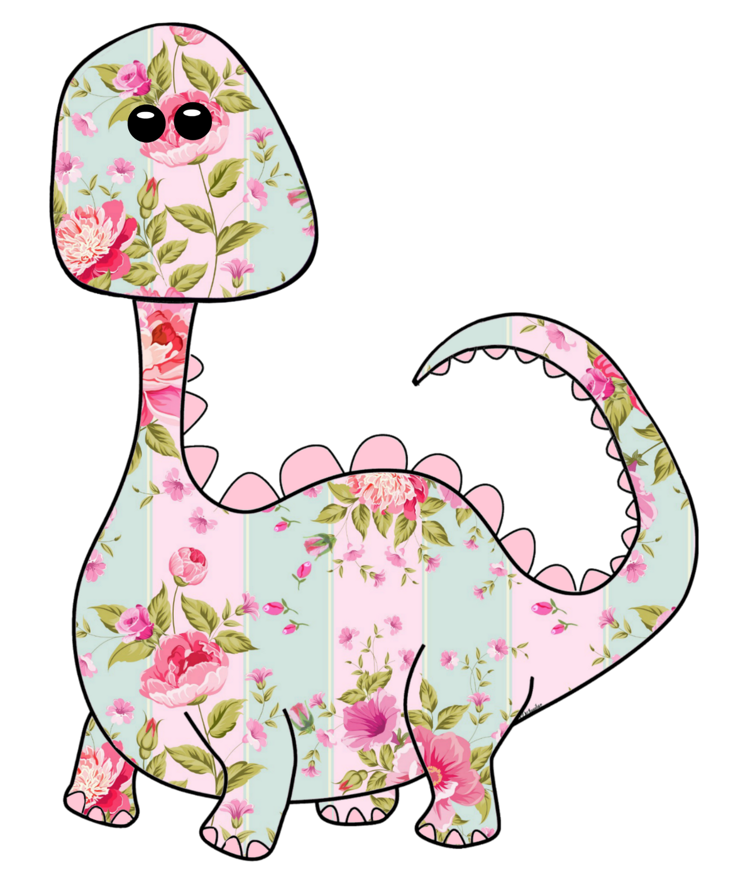 Dino - Dinosaur - in Deb's Shabby Chic Pink Roses