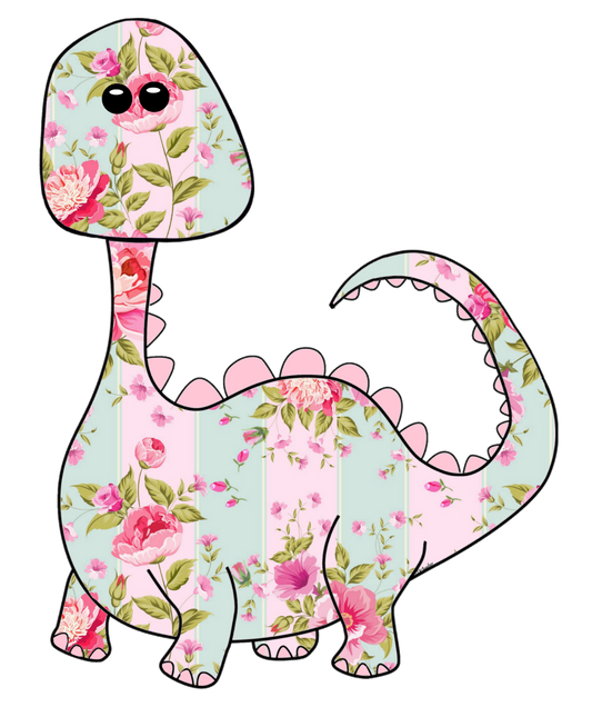 Dino - Dinosaur - in Deb's Shabby Chic Pink Roses