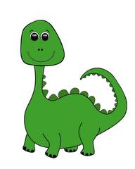 Dinosaur Style #1 Green 8X10 Print