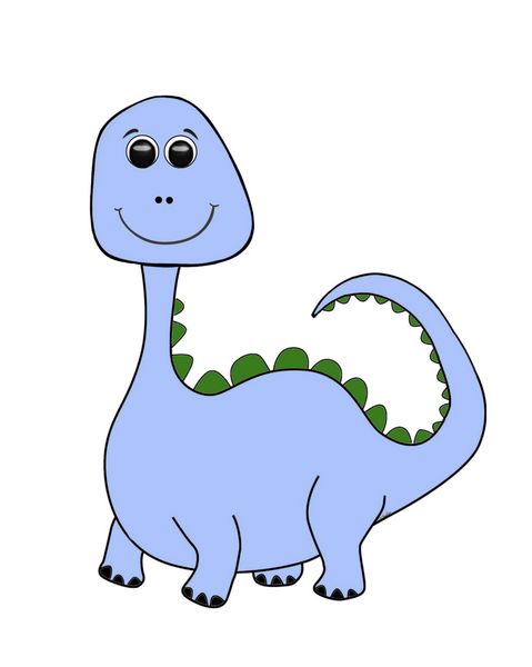 Dinosaur Style #1 Blue 8X10 Print