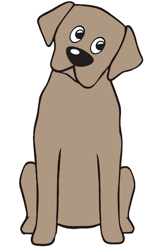 Dog Clip Art - "Mr. Big" Six Colors & one for coloring