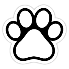 Dog Paw Print - Pet, Dog, Puppy Paw - with white outline