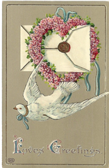 Vintage Dove Postcard "Love's Greeting"